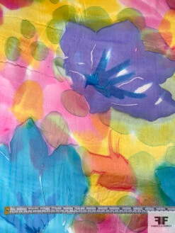 Watercolor Floral Printed Satin Burnout Silk Chiffon - Multicolor 14 Watercolor Floral Printed Satin Burnout Silk Chiffon - Multicolor -Fabrics And Fabrics Store 16301 4