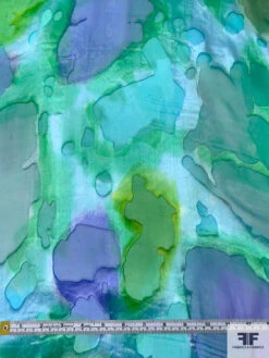Abstract Printed Satin Burnout Silk Chiffon - Ocean Green / Greens / Blue -Fabrics And Fabrics Store 16302 4