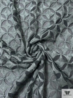 Circular Geometric Heavily Embroidered Silk Chiffon - Slate Grey / Grey 12 Circular Geometric Heavily Embroidered Silk Chiffon - Slate Grey / Grey -Fabrics And Fabrics Store 16350 2