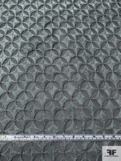 Circular Geometric Heavily Embroidered Silk Chiffon - Slate Grey / Grey 14 Circular Geometric Heavily Embroidered Silk Chiffon - Slate Grey / Grey -Fabrics And Fabrics Store 16350 5