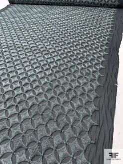 Circular Geometric Heavily Embroidered Silk Chiffon - Slate Grey / Grey 16 Circular Geometric Heavily Embroidered Silk Chiffon - Slate Grey / Grey -Fabrics And Fabrics Store 16350 7