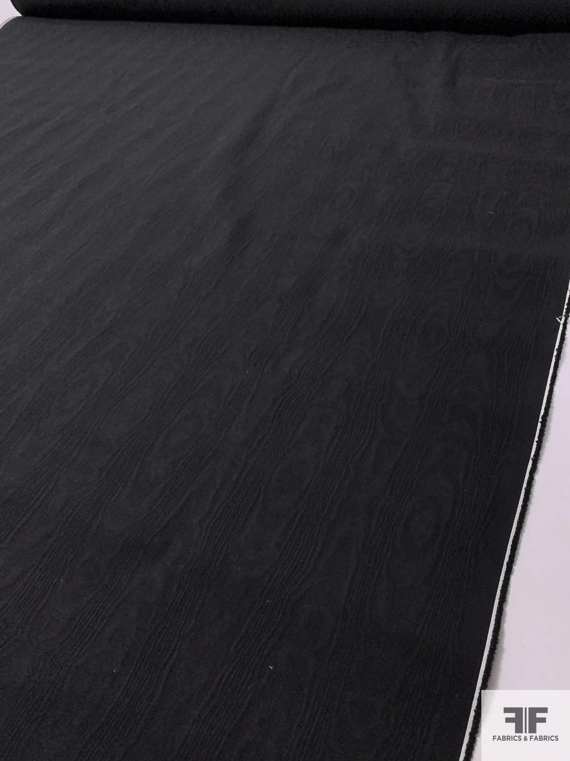 Lela Rose Moiré Stretch Cotton Twill - Black 4 Lela Rose Moiré Stretch Cotton Twill - Black - Image 2