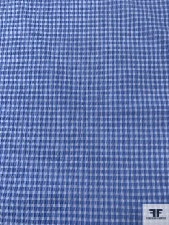 Lela Rose Gingham Check Yarn-Dyed Seersucker Stretch Cotton Shirting - Blue / White 14 Lela Rose Gingham Check Yarn-Dyed Seersucker Stretch Cotton Shirting - Blue / White -Fabrics And Fabrics Store 16385 4