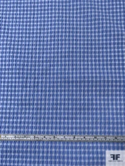Lela Rose Gingham Check Yarn-Dyed Seersucker Stretch Cotton Shirting - Blue / White 15 Lela Rose Gingham Check Yarn-Dyed Seersucker Stretch Cotton Shirting - Blue / White -Fabrics And Fabrics Store 16385 5