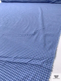 Lela Rose Gingham Check Yarn-Dyed Seersucker Stretch Cotton Shirting - Blue / White 16 Lela Rose Gingham Check Yarn-Dyed Seersucker Stretch Cotton Shirting - Blue / White -Fabrics And Fabrics Store 16385 7