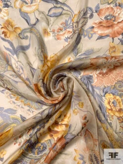 Florals And Paisley In Autumn Printed Silk Chiffon - Dusty Purple / Turmeric / Burnt Orange / Taupe 13 Florals And Paisley In Autumn Printed Silk Chiffon - Dusty Purple / Turmeric / Burnt Orange / Taupe -Fabrics And Fabrics Store 16444 1