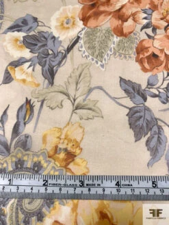 Florals And Paisley In Autumn Printed Silk Chiffon - Dusty Purple / Turmeric / Burnt Orange / Taupe 16 Florals And Paisley In Autumn Printed Silk Chiffon - Dusty Purple / Turmeric / Burnt Orange / Taupe -Fabrics And Fabrics Store 16444 6