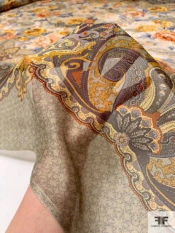 Florals And Paisley In Autumn Printed Silk Chiffon - Dusty Purple / Turmeric / Burnt Orange / Taupe 17 Florals And Paisley In Autumn Printed Silk Chiffon - Dusty Purple / Turmeric / Burnt Orange / Taupe -Fabrics And Fabrics Store 16444 8