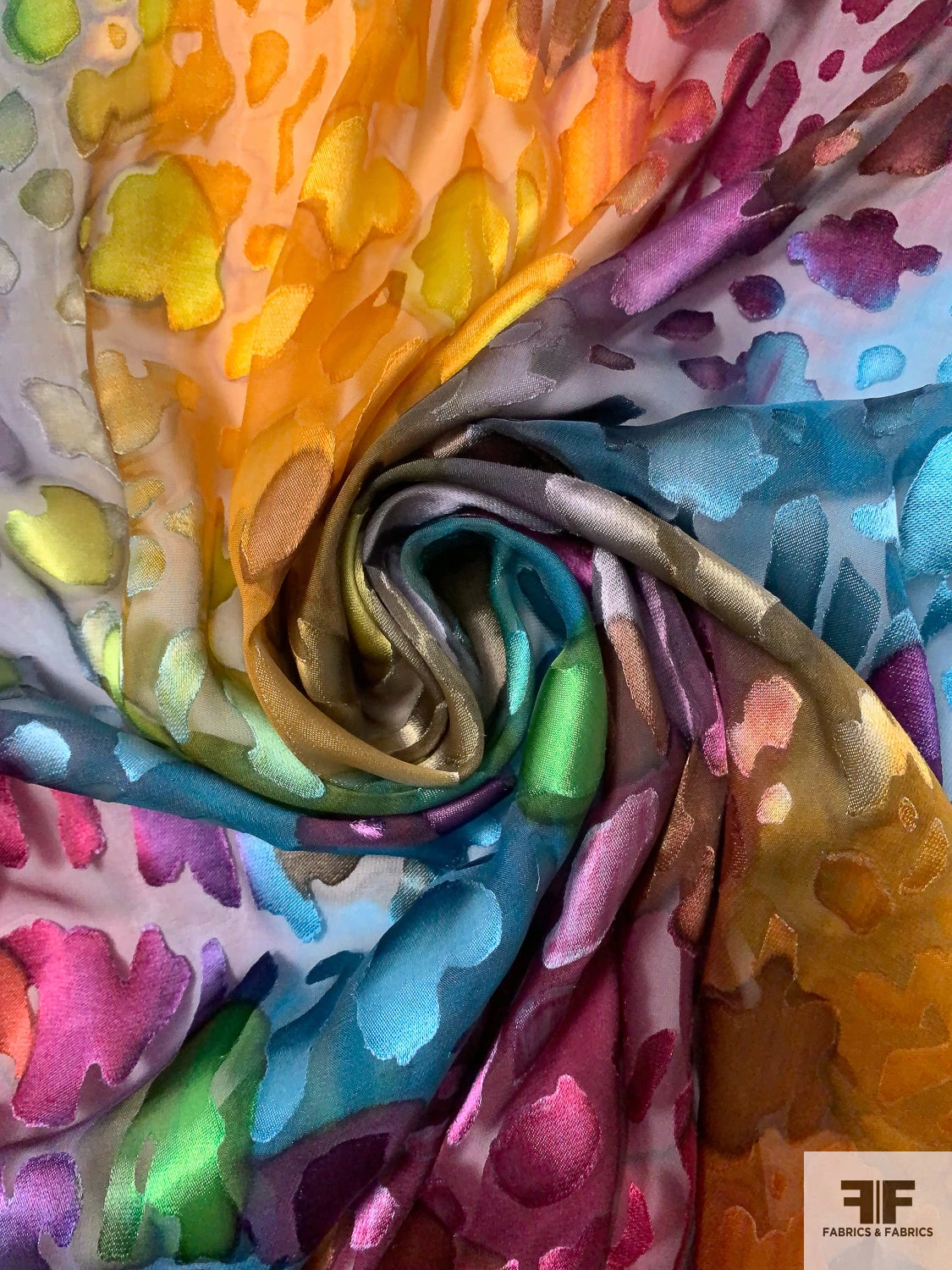 Animal Pattern Inspired Printed Satin Burnout Silk Chiffon - Multicolor 3 Animal Pattern Inspired Printed Satin Burnout Silk Chiffon - Multicolor