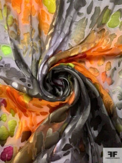 Animal Pattern Inspired Printed Satin Burnout Silk Chiffon - Marigold / Hunter Green / Olive / Black 12 Animal Pattern Inspired Printed Satin Burnout Silk Chiffon - Marigold / Hunter Green / Olive / Black -Fabrics And Fabrics Store 16457 2