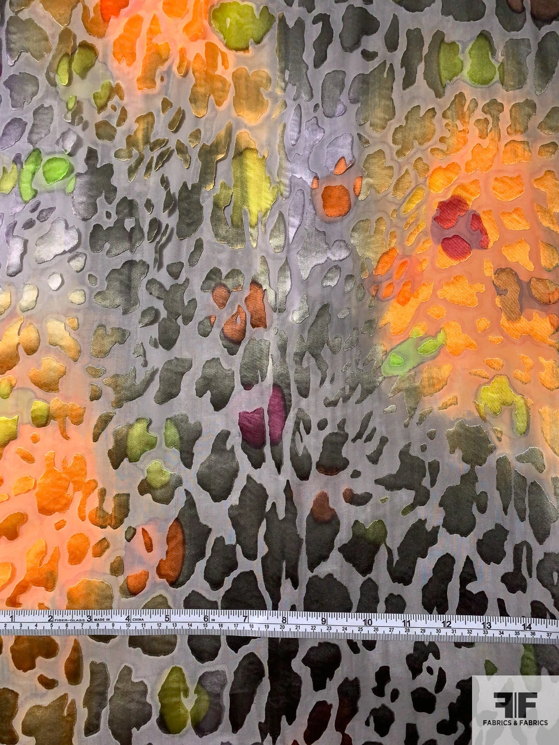 Animal Pattern Inspired Printed Satin Burnout Silk Chiffon - Marigold / Hunter Green / Olive / Black 8 Animal Pattern Inspired Printed Satin Burnout Silk Chiffon - Marigold / Hunter Green / Olive / Black - Image 6