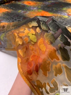 Animal Pattern Inspired Printed Satin Burnout Silk Chiffon - Marigold / Hunter Green / Olive / Black 17 Animal Pattern Inspired Printed Satin Burnout Silk Chiffon - Marigold / Hunter Green / Olive / Black -Fabrics And Fabrics Store 16457 8