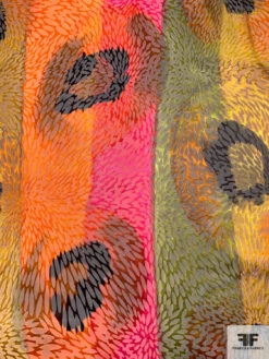 Ethnic-Inspired Large Circles And Striped Printed Satin Burnout Silk Chiffon - Marigold / Magenta / Olive 14 Ethnic-Inspired Large Circles And Striped Printed Satin Burnout Silk Chiffon - Marigold / Magenta / Olive -Fabrics And Fabrics Store 16459 4
