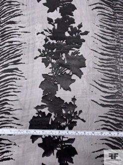 Trailing Floral Silhouette Printed Satin Burnout Silk Chiffon - Black 14 Trailing Floral Silhouette Printed Satin Burnout Silk Chiffon - Black -Fabrics And Fabrics Store 16461 4