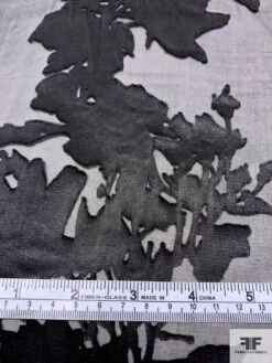 Trailing Floral Silhouette Printed Satin Burnout Silk Chiffon - Black 15 Trailing Floral Silhouette Printed Satin Burnout Silk Chiffon - Black -Fabrics And Fabrics Store 16461 5