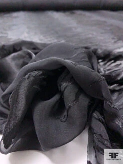 Trailing Floral Silhouette Printed Satin Burnout Silk Chiffon - Black 17 Trailing Floral Silhouette Printed Satin Burnout Silk Chiffon - Black -Fabrics And Fabrics Store 16461 8