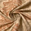 Antique-Look Damask Printed Linen-Weave Cotton - Earthy Tans / Rust / Coral