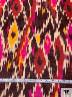 Italian Ikat Printed Silk And Cotton Sateen Voile - Magenta / Red / Plum / Orange 14 Italian Ikat Printed Silk And Cotton Sateen Voile - Magenta / Red / Plum / Orange -Fabrics And Fabrics Store 16501 4