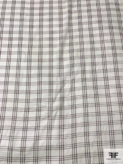 Windowpane Plaid Printed Cotton Voile - Ivory / Maroon 14 Windowpane Plaid Printed Cotton Voile - Ivory / Maroon -Fabrics And Fabrics Store 16502 4