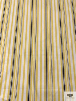 Vertical Striped Stretch Cotton Twill - Yellow / Navy / White -Fabrics And Fabrics Store 16534 4