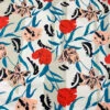 Italian Luscious Floral Printed Heavy Cotton Sateen - Teal / Peach / Red / Black / Off-White 1 Italian Luscious Floral Printed Heavy Cotton Sateen - Teal / Peach / Red / Black / Off-White -Fabrics And Fabrics Store 16545 4