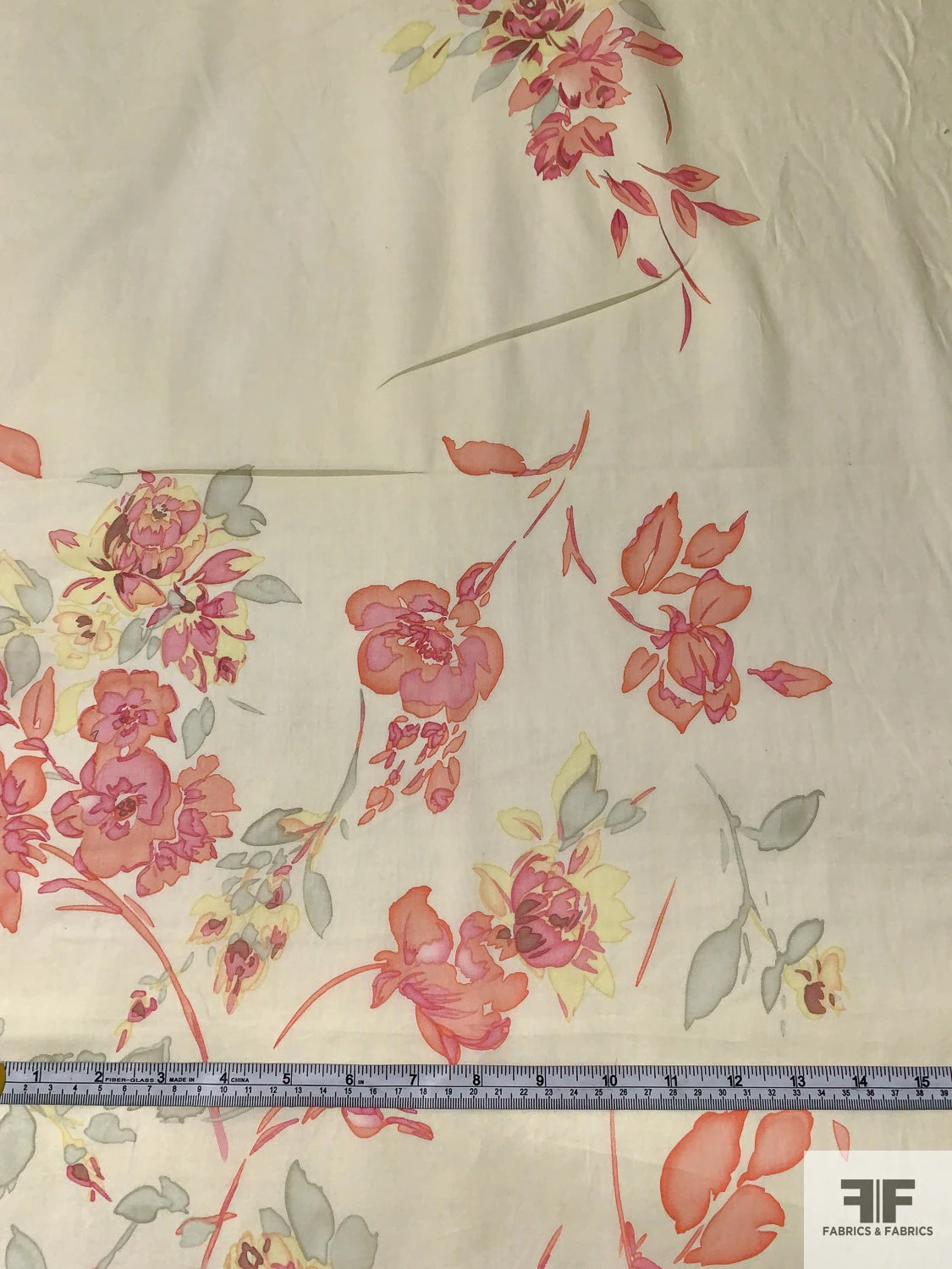 Feminine Floral Printed Cotton Voile - Coral / Pink / Yellow / Sugar Cookie 8 Feminine Floral Printed Cotton Voile - Coral / Pink / Yellow / Sugar Cookie - Image 6