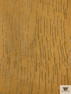 J Mendel Italian Metallic Linear Design Crinkled Silk Chiffon - Marigold / Gold 13 J Mendel Italian Metallic Linear Design Crinkled Silk Chiffon - Marigold / Gold -Fabrics And Fabrics Store 16596 4