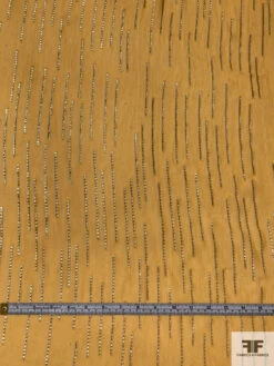 J Mendel Italian Metallic Linear Design Crinkled Silk Chiffon - Marigold / Gold 14 J Mendel Italian Metallic Linear Design Crinkled Silk Chiffon - Marigold / Gold -Fabrics And Fabrics Store 16596 5