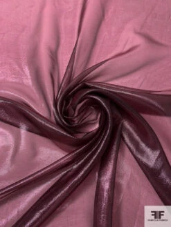 J Mendel Italian Solid Lamé Silk Chiffon - Wine Purple -Fabrics And Fabrics Store 16601 2