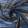 J Mendel Italian Metallic Striped Silk Chiffon - Navy / Black / Dirty Gold -Fabrics And Fabrics Store 16609 1