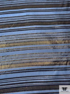 J Mendel Italian Metallic Striped Silk Chiffon - Navy / Black / Dirty Gold 14 J Mendel Italian Metallic Striped Silk Chiffon - Navy / Black / Dirty Gold -Fabrics And Fabrics Store 16609 4
