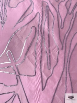 J Mendel Italian Abstract Metallic Design Fine Silk-Blend Taffeta - Orchid Pink / Metallic Lilac 15 J Mendel Italian Abstract Metallic Design Fine Silk-Blend Taffeta - Orchid Pink / Metallic Lilac -Fabrics And Fabrics Store 16612 4