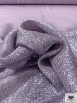 J Mendel Italian Lurex Pinstriped Silk Chiffon - Shimmery Lavender