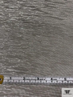 J Mendel French Lurex Pinstriped Silk Chiffon - Silver / Black / Grey -Fabrics And Fabrics Store 16661 5