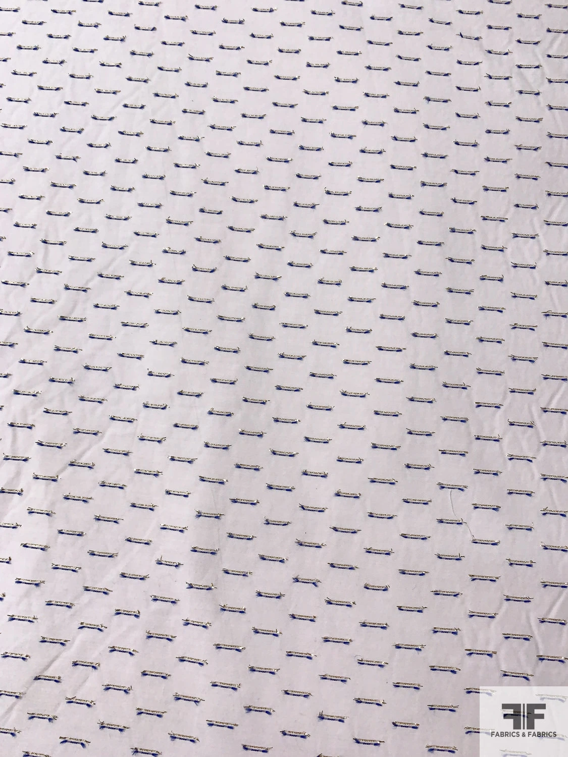 French Novelty Metallic Detailed Cotton Shirting - White / Blue / Gold 6 French Novelty Metallic Detailed Cotton Shirting - White / Blue / Gold - Image 4