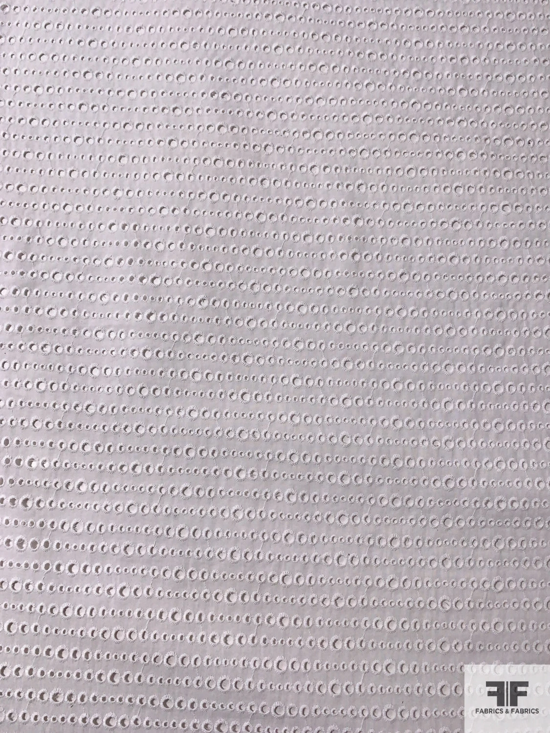 Made In Spain Circles Embroidered Eyelet Cotton Voile - White 6 Made In Spain Circles Embroidered Eyelet Cotton Voile - White - Image 4