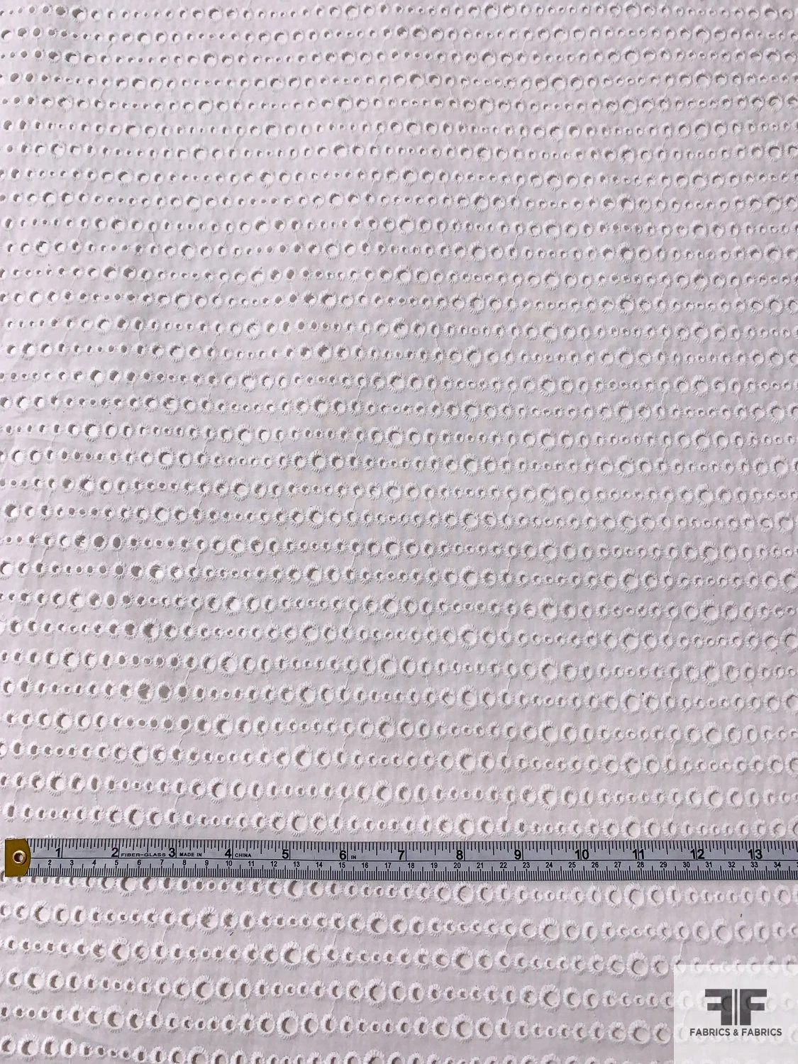 Made In Spain Circles Embroidered Eyelet Cotton Voile - White 7 Made In Spain Circles Embroidered Eyelet Cotton Voile - White - Image 5