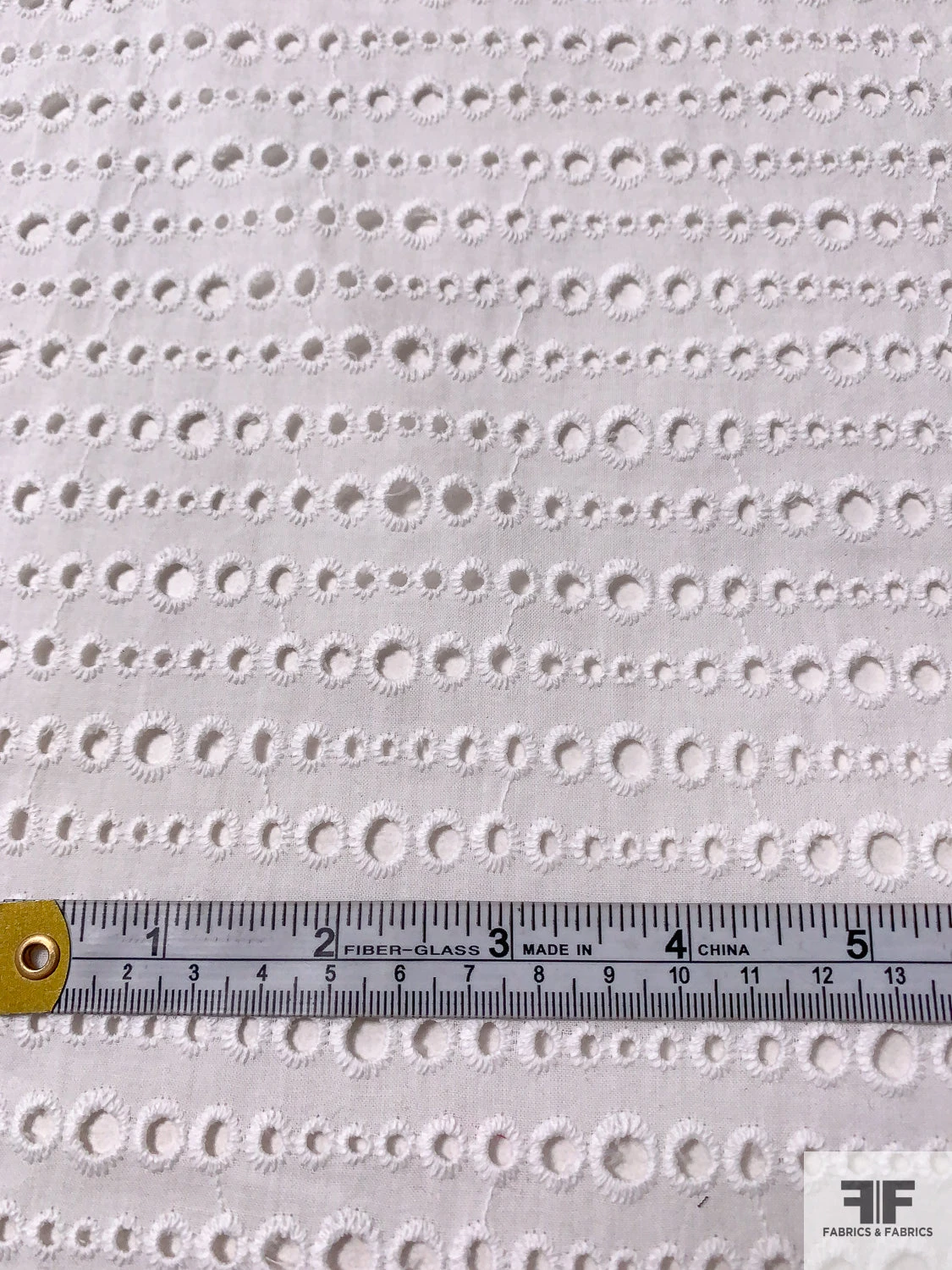 Made In Spain Circles Embroidered Eyelet Cotton Voile - White 4 Made In Spain Circles Embroidered Eyelet Cotton Voile - White - Image 2