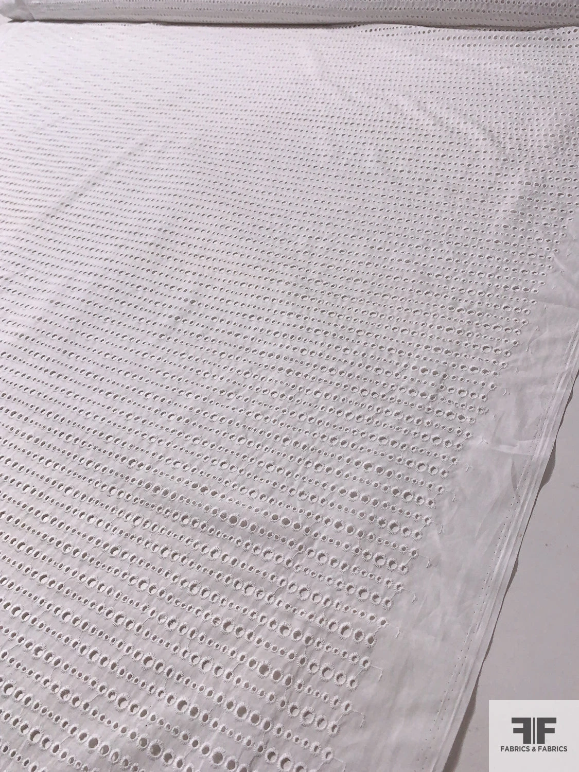 Made In Spain Circles Embroidered Eyelet Cotton Voile - White 8 Made In Spain Circles Embroidered Eyelet Cotton Voile - White - Image 6