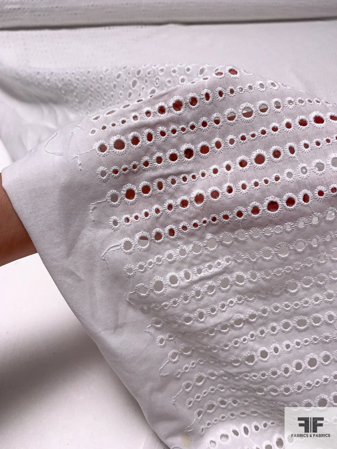 Made In Spain Circles Embroidered Eyelet Cotton Voile - White 9 Made In Spain Circles Embroidered Eyelet Cotton Voile - White - Image 7