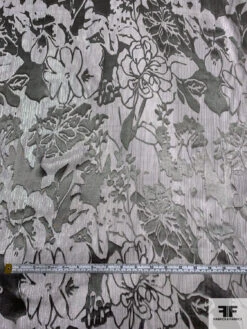 Lurex Pinstriped Floral Silk Chiffon Burnout - Grey / Silver 14 Lurex Pinstriped Floral Silk Chiffon Burnout - Grey / Silver -Fabrics And Fabrics Store 16964 5