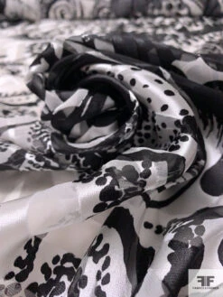 Multi-Pattern Printed Burnout Silk Chiffon - Black / Off-White 14 Multi-Pattern Printed Burnout Silk Chiffon - Black / Off-White -Fabrics And Fabrics Store 16983 3