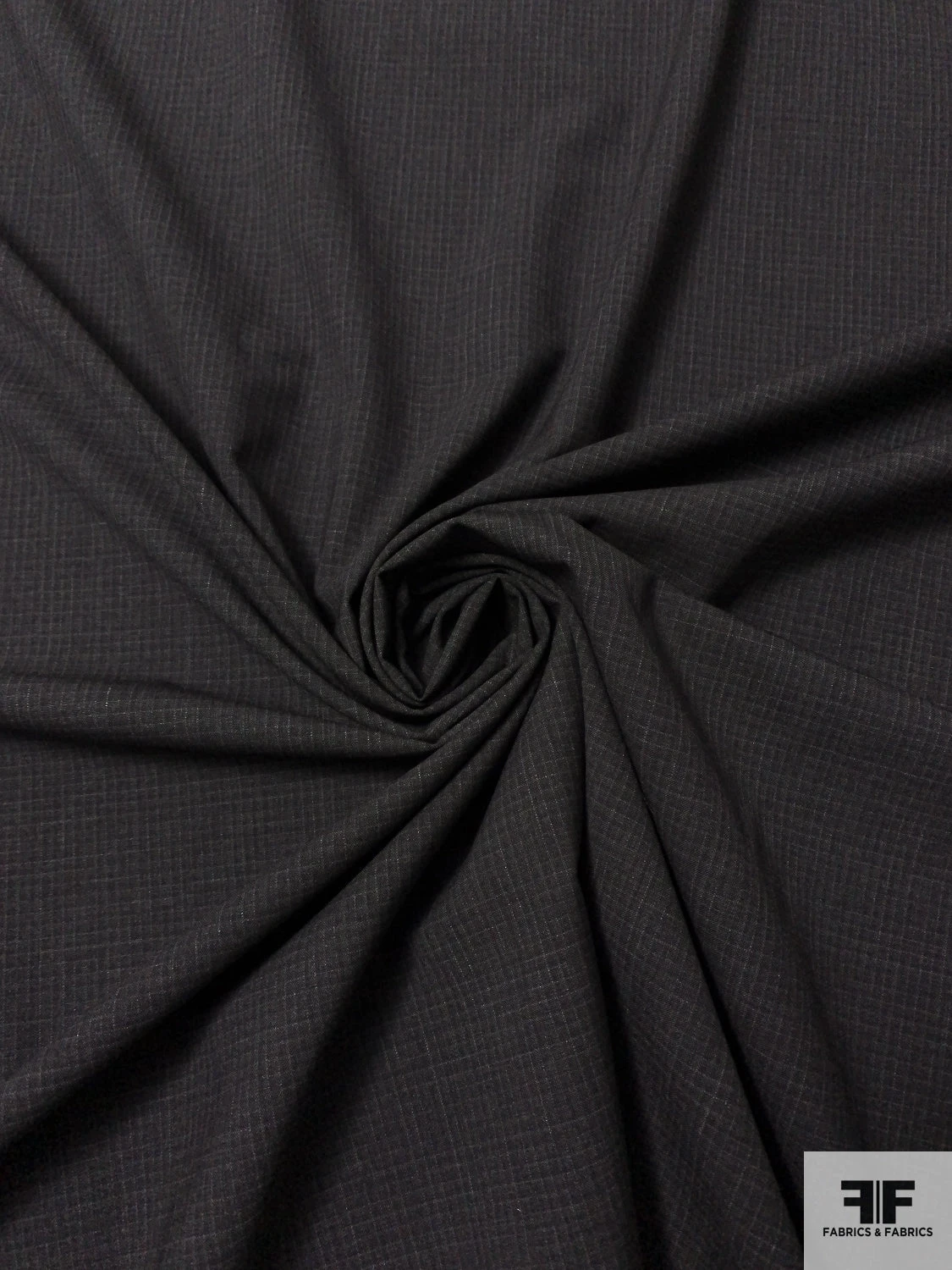 Italian Micro Windowpane Wool Suiting - Darkest Grey 5 Italian Micro Windowpane Wool Suiting - Darkest Grey - Image 3