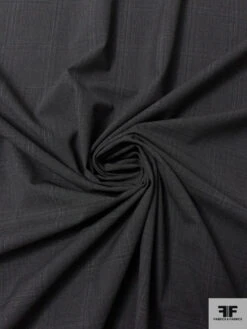Italian Windowpane Plaid Wool Suiting - Darkest Grey -Fabrics And Fabrics Store 17015 1
