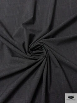 Italian Windowpane Plaid Wool Suiting - Darkest Grey -Fabrics And Fabrics Store 17015 2