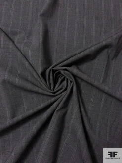 Italian Vertical Striped Wool Suiting - Dark Grey 11 Italian Vertical Striped Wool Suiting - Dark Grey -Fabrics And Fabrics Store 17017 2