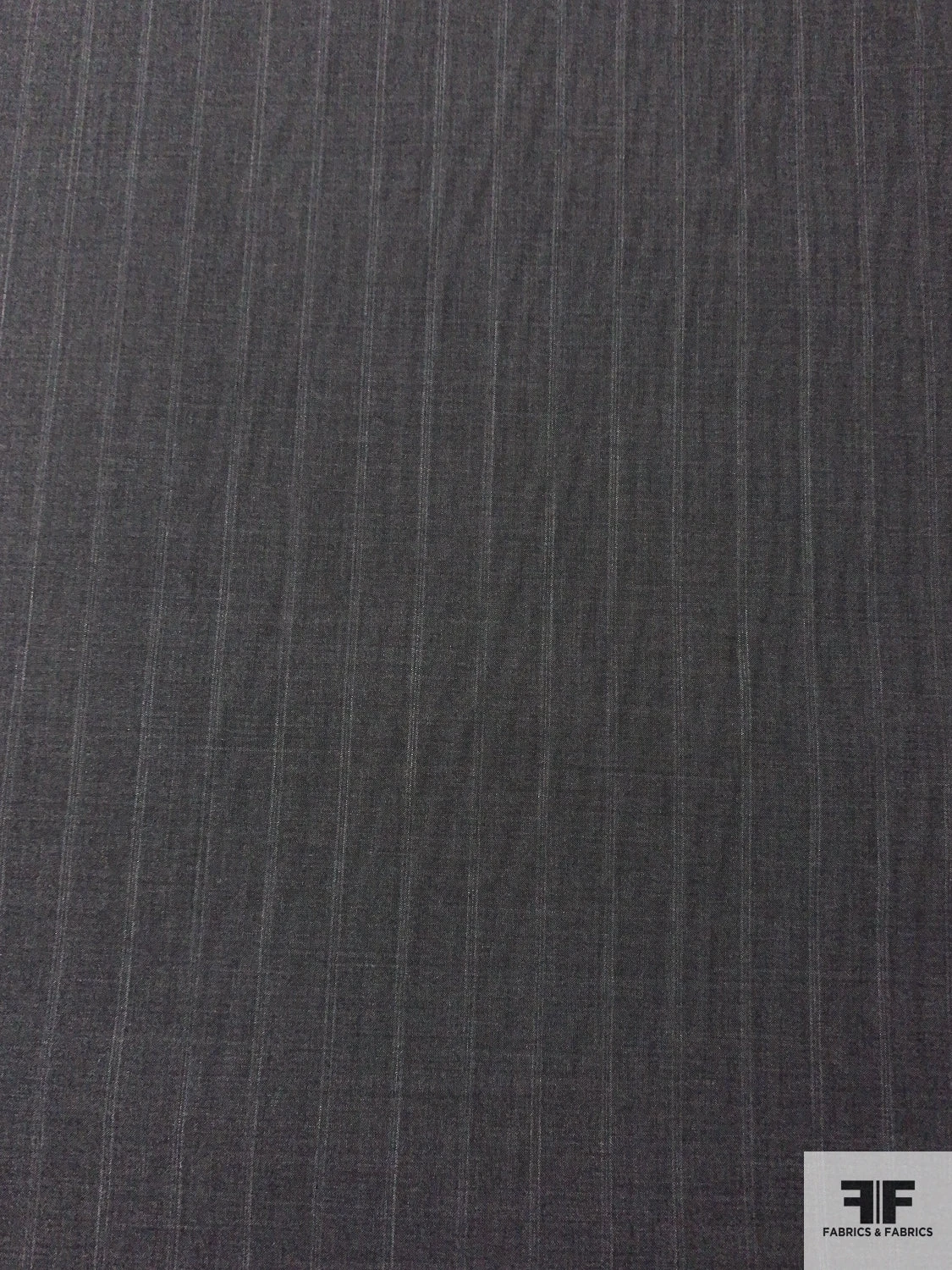 Italian Vertical Striped Wool Suiting - Dark Grey 7 Italian Vertical Striped Wool Suiting - Dark Grey - Image 5