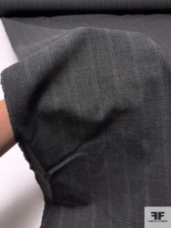 Italian Vertical Striped Wool Suiting - Dark Grey 15 Italian Vertical Striped Wool Suiting - Dark Grey -Fabrics And Fabrics Store 17017 8