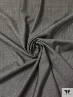 Italian Solid Traditional Wool Suiting - Black / Off-White 11 Italian Solid Traditional Wool Suiting - Black / Off-White -Fabrics And Fabrics Store 17019 1