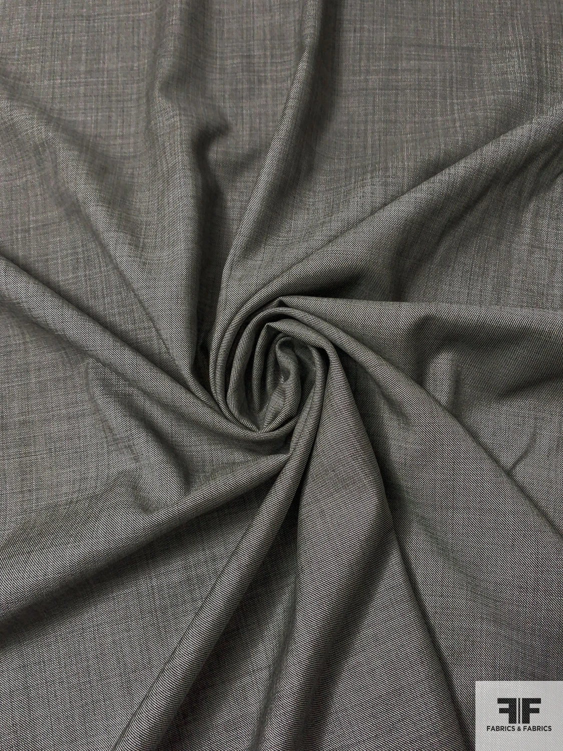 Italian Solid Traditional Wool Suiting - Black / Off-White 5 Italian Solid Traditional Wool Suiting - Black / Off-White - Image 3